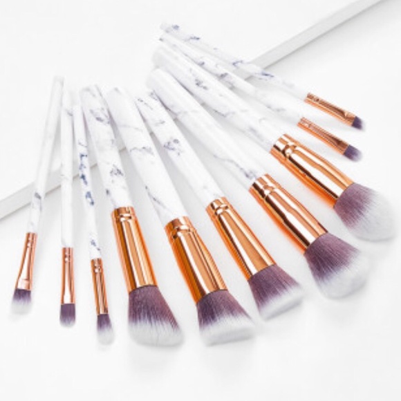 Other - Marble & Gold 10 Piece Brush Set